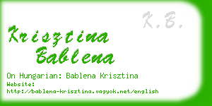 krisztina bablena business card